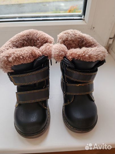 Зимние споги Pasito 22р.(Стелька 14см.) Нат кожа и