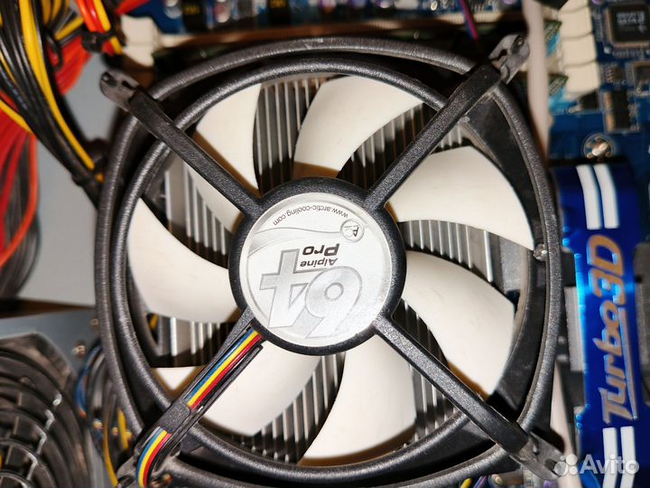 Материнская плата + процессор + кулер + 2 плашки