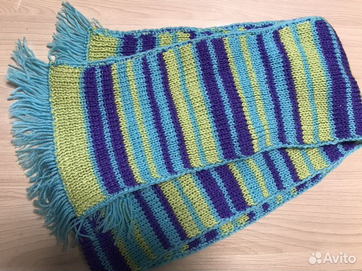 Комплект шапка Adidas и шарф ручной вязки