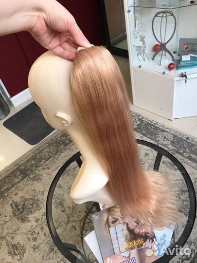 Хвост из натуральных волос на ленте (60см)