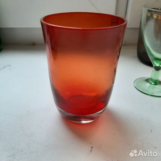 Стаканы цветное стекло. Эпоха СССР