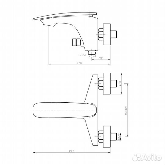 Смеситель для ванны WeltWasser WW MX Essen 603 Хро