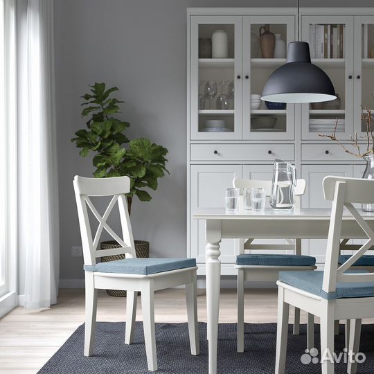 Justina IKEA 605.675.99 Подушка на стул 42/35x40x4 см голубая