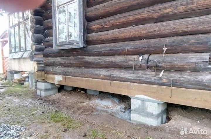 Замена старых венцов ремонт фундаментов