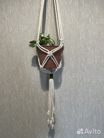 Кашпо для цветов подвесное макраме