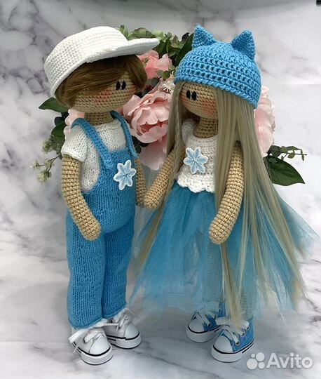Вязаная кукла тильда ручной работы