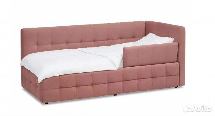 Кровать Рон Mini 0.9 м с бортиком розовая