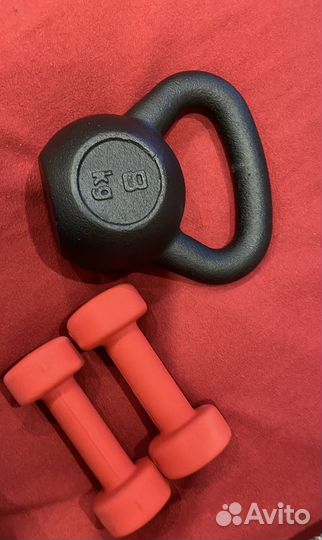 Гиря 8 + 2 гантели прорезиненные по 1,5
