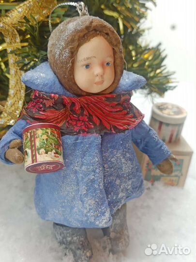 Ватная игрушка на елку