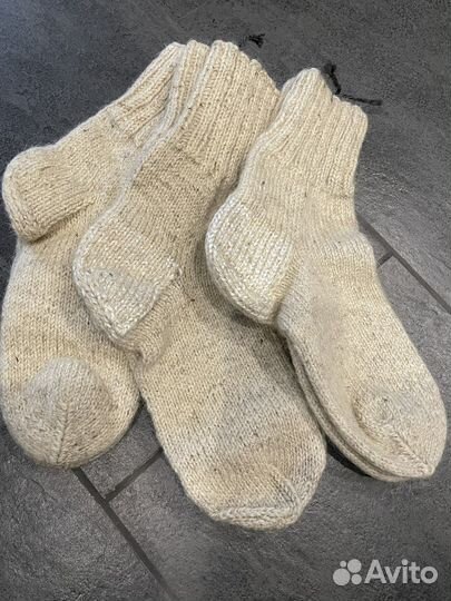 Носки шерстяные. Овечья шерсть, ручная вязка