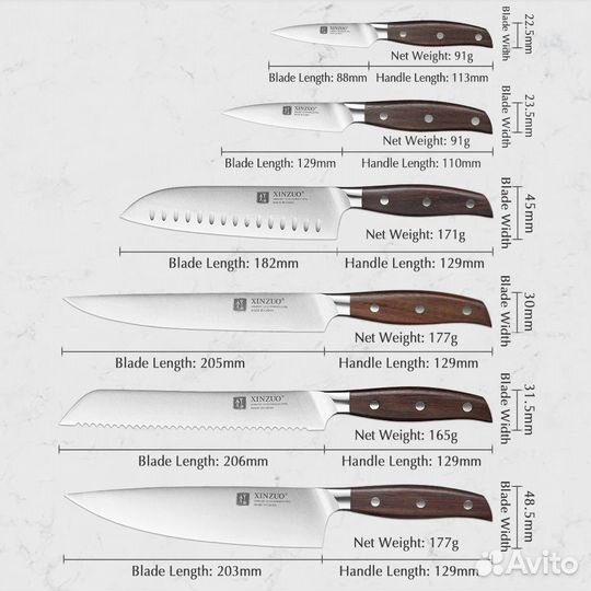 Набор ножей из стали X50CrMoV15 она же 1.4116