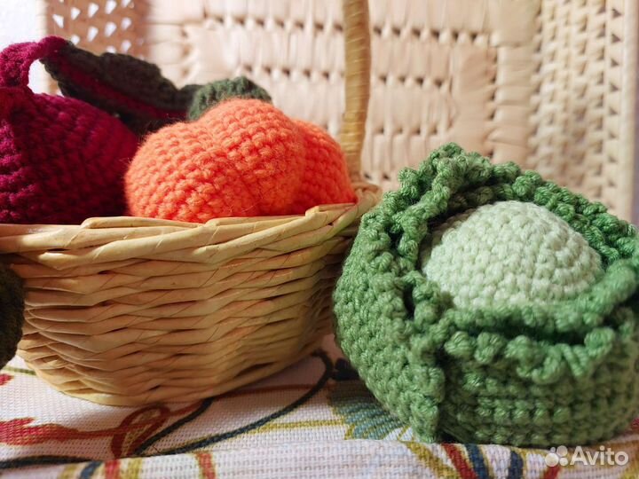 Вязаные игрушки/вязанные овощи/развивающие игрушки