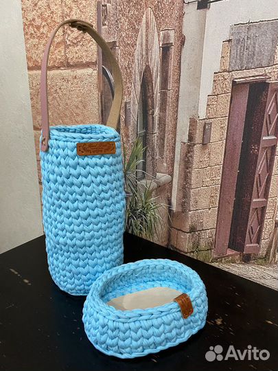 Вязанные корзинки