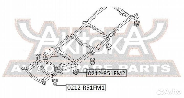 Подушка рамы перед лев nissan/ pathfinder R51M