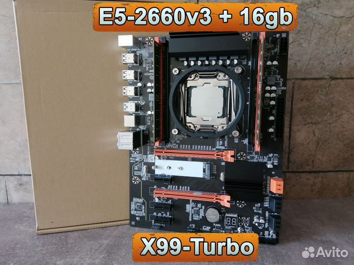 Комплект xeon E5-2660v3 + X99-Turbo + 16gb DDR4