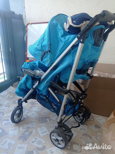 Коляска складная DA81 голубой