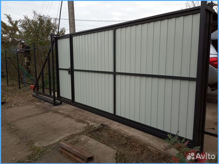 Откатные ворота с установкой