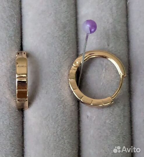 Серьги кольца 585 диаметр 15 мм