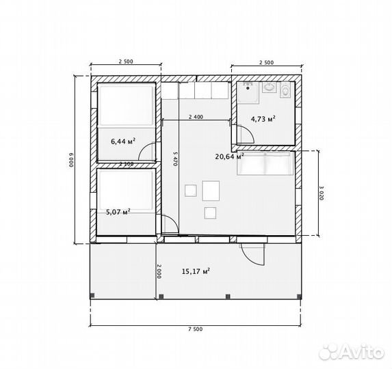 Модульный дом от производителя 60 м²