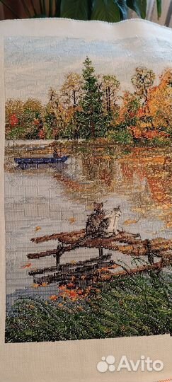 Картина вышитая крестом, ручная работа