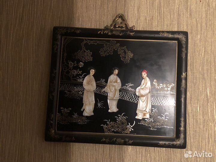 Панно с перламутром 50-е годы XX века Китай