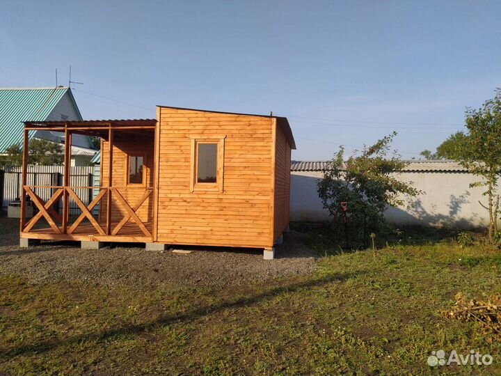 Дачный модульный домик с террасой