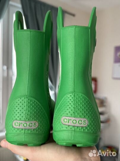 Резиновые сапоги crocs c9 зеленые