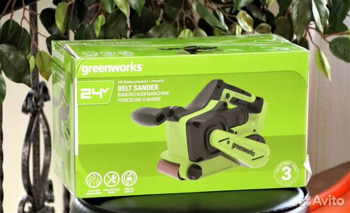 Ленточная шлифмашина GreenWorks G24BS 24V