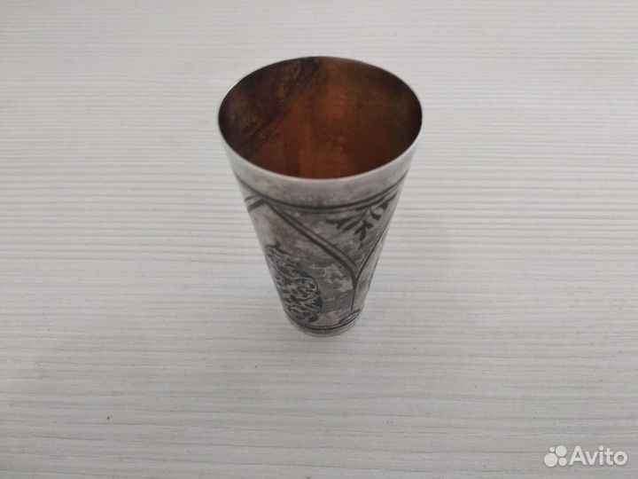 Серебряная стопка Кубачи 875 пр,ссср, после 1958 г