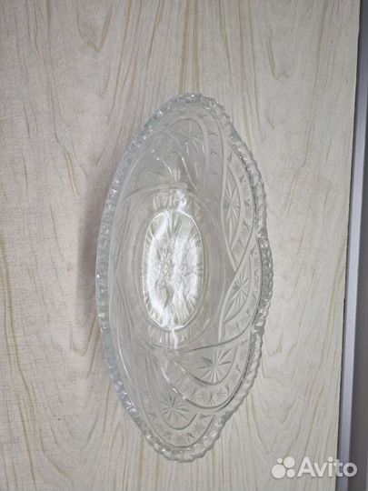 Советский салатник ладья хрусталь, СССР