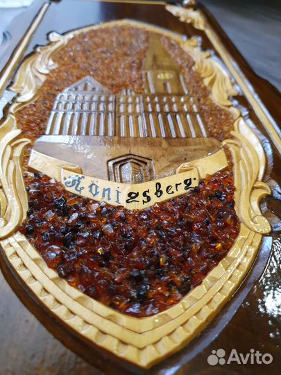 Нарды ручной работы с янтарем