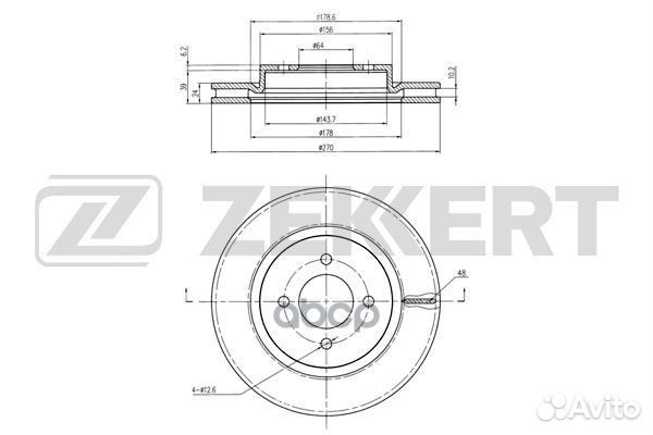 Диск торм. перед. Mitsubishi Colt 04- bs-6084 Z