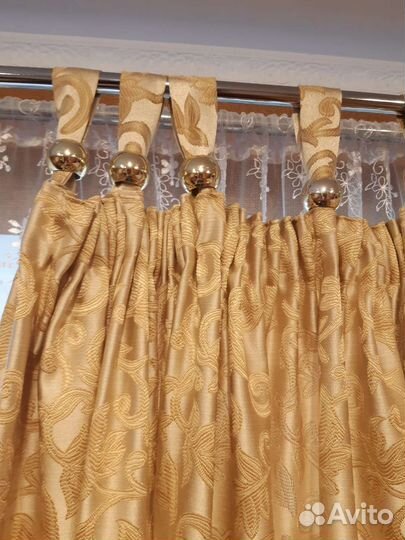 Кугель золотой 2см, для занавесок, гардин
