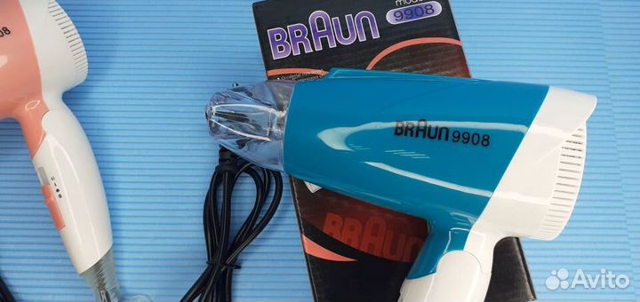 Фен для волос Braun 1800w складной Командировочный