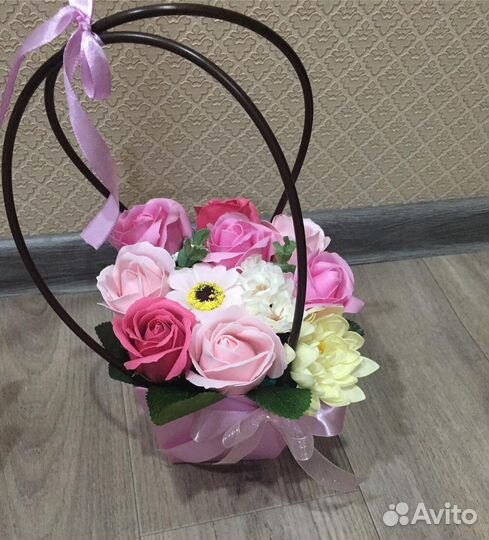 Букет из мыльных роз