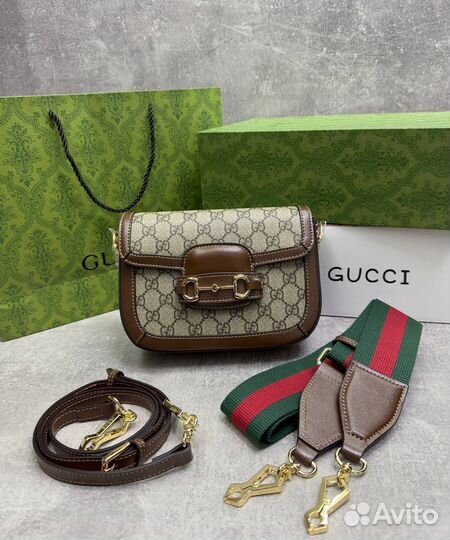 Сумка женская gucci натуральная кожа люкс