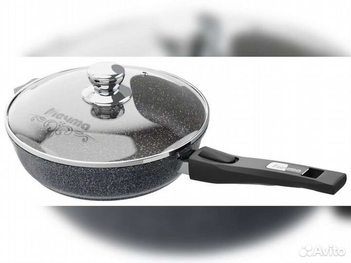 Сковорода d26 с крышкой Гранит star