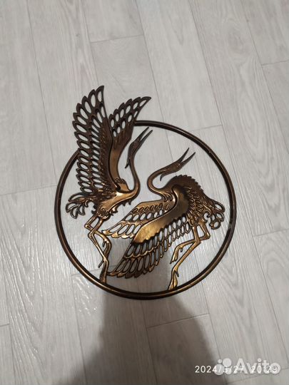 Настенное панно СССР Цапли металл