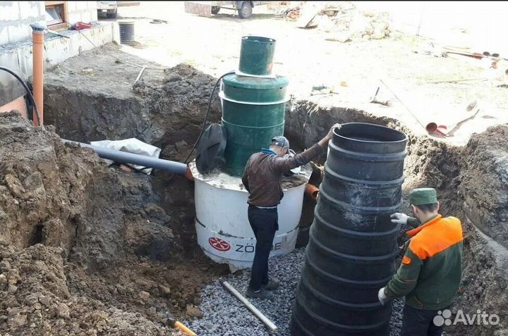 Монтаж септика, сбо. Прокладка канализации