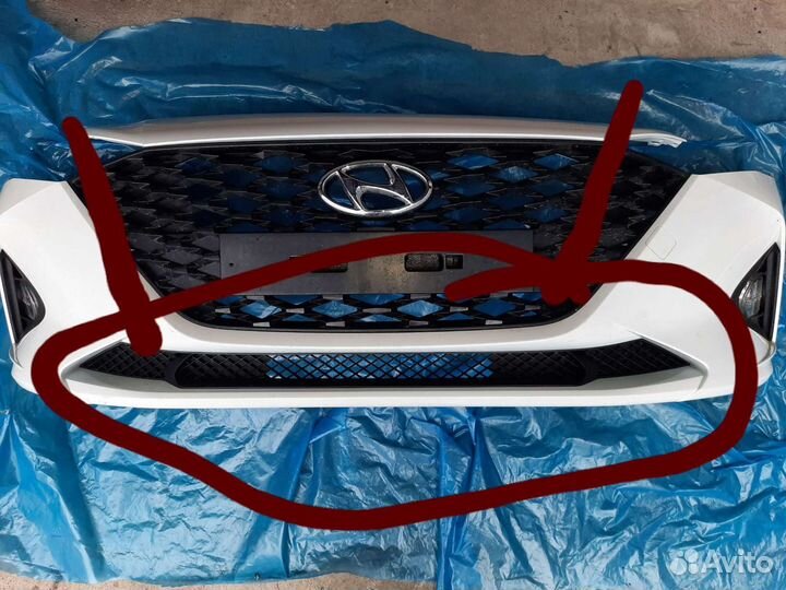 Решетка бампера Хендай Солярис 2 HCr PE