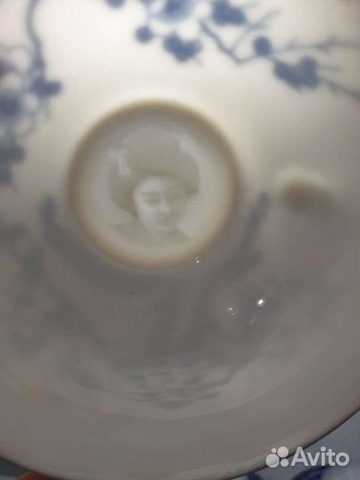 Японский сервиз. Костяной фарфор. Литофания