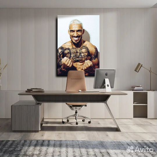 Чарльз Оливейра боец картина 40х60