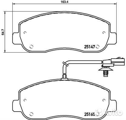 Колодки тормозные передние Brembo, P68062