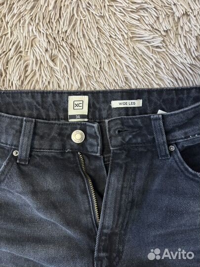 Джинсы женские черные широкие