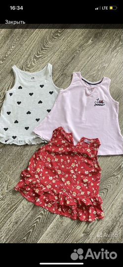 Пакет вещей на девочку 4-6 лет