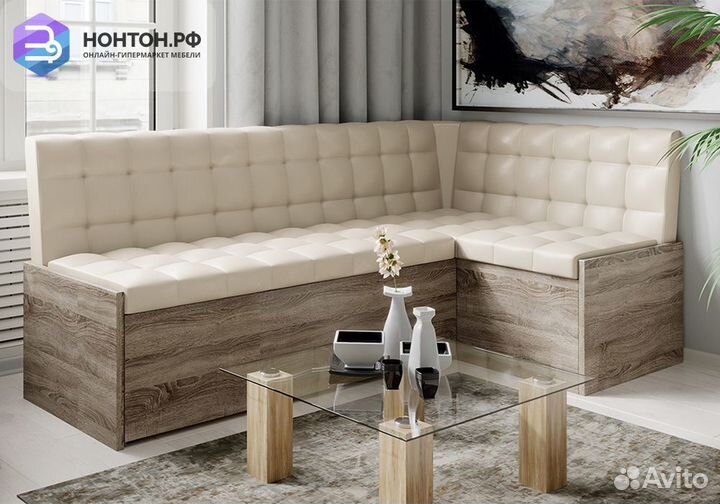 Скамья угловая Форест дуб сонома трюфель / кожзам