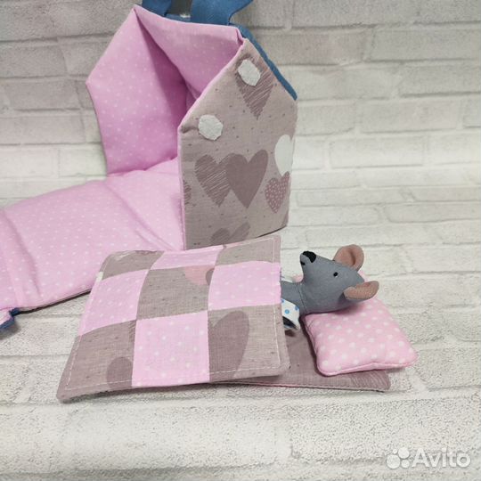 Кукольный текстильный домик, мягкая игрушка