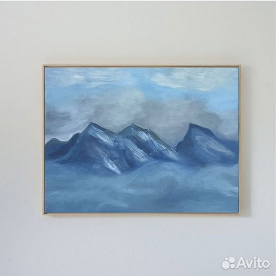 Картина маслом на холсте интерьерная пейзаж горы