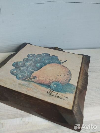 Плакетка винтажная деревянная