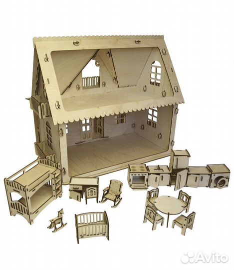 Кукольный домик с мебелью